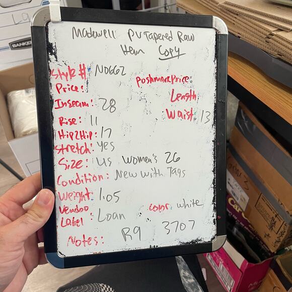 Madewell Perfect Vintage Tapered Leg Tile White Raw Hem Jeans US Women's 26 New - Picture 6 of 6